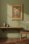 Arts & Crafts Mission Oak Framed Art with Poppy Delight