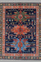 Hand-Knotted Vegetable Dye Kazak Rug from Pakistan, 5' x 6'7"