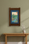 Arts & Crafts Mission Oak Framed Art with Serene River Landscape Walnut finish