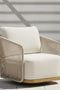 Alpine Teak Wood Modern Swivel Outdoor Arm Chair – Beige