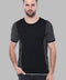 Circle Neck Patterned Black Knitted T-Shirt - Wessi
