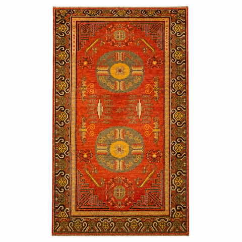 Antique Khotan Samarkand Rug, circa 1910's, size 4' 9" x 9"