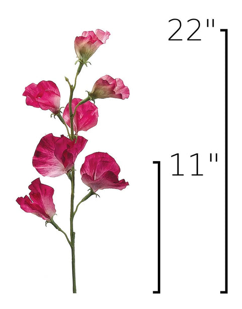 22" Faux Fuchsia Sweet Pea Stem