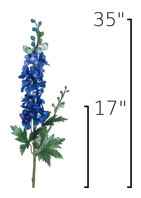 35" Faux Blue Violet Delphinium Stem