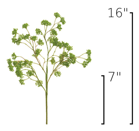 16" Faux Soft Green Sedum Berry Stem