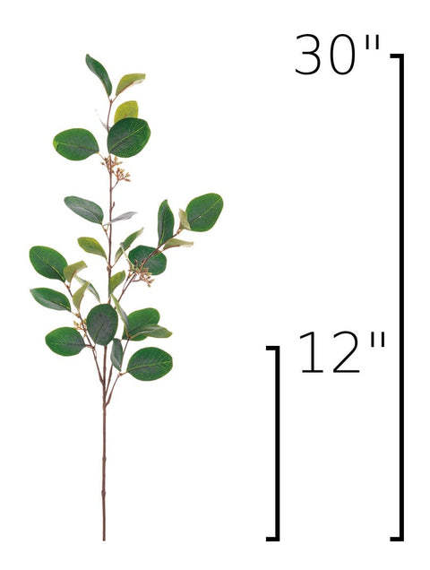 30" Faux Seeded Eucalyptus Stem
