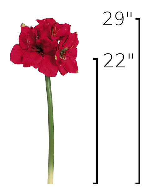 29" Faux Red Amaryllis Stem