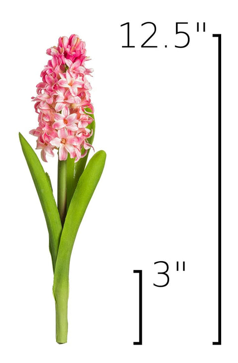 12.5" Faux Hyacinth Pink Stem