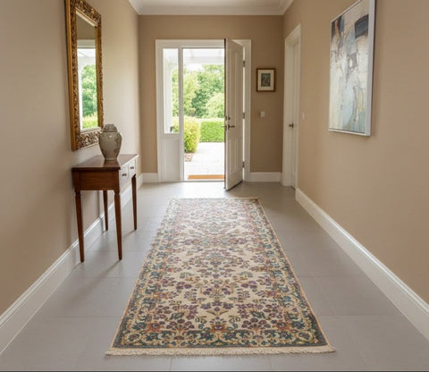 Timeless Beauty, Woven by Hand. Antique Persian Kirman Rug, size 2' 5" x 7' 11"