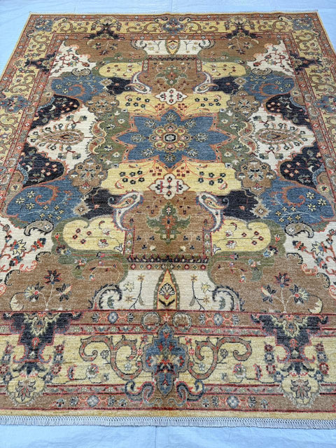Hand-Knotted Vegetable Dye Bakhtiar Rug from Pakistan,  8' 3" x 9' 10"