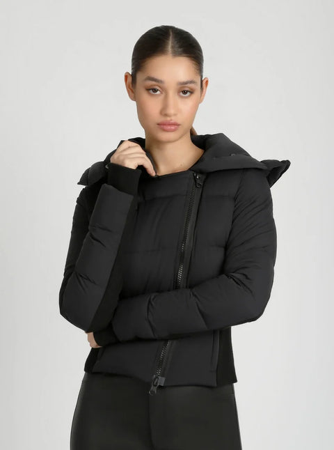 Asymmetrical Puffer Jacket - Black