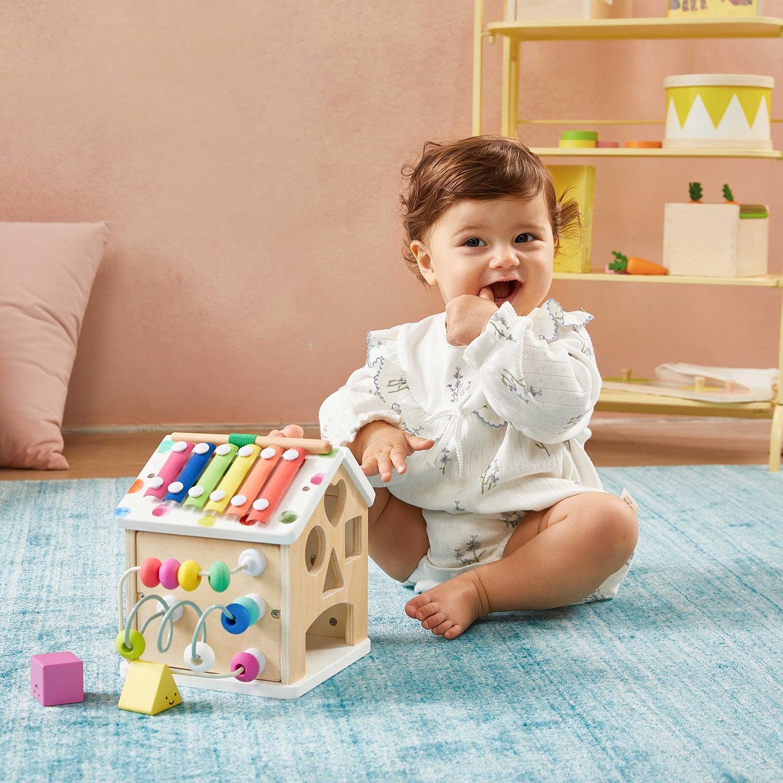 Brain & Hands Playset — Montessori Box (4–6 Months) + Activity Cube