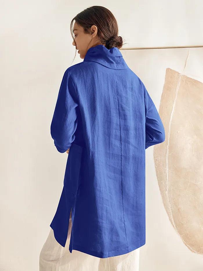 100% Linen Cowl Neck Oversized Tunic Eleanor