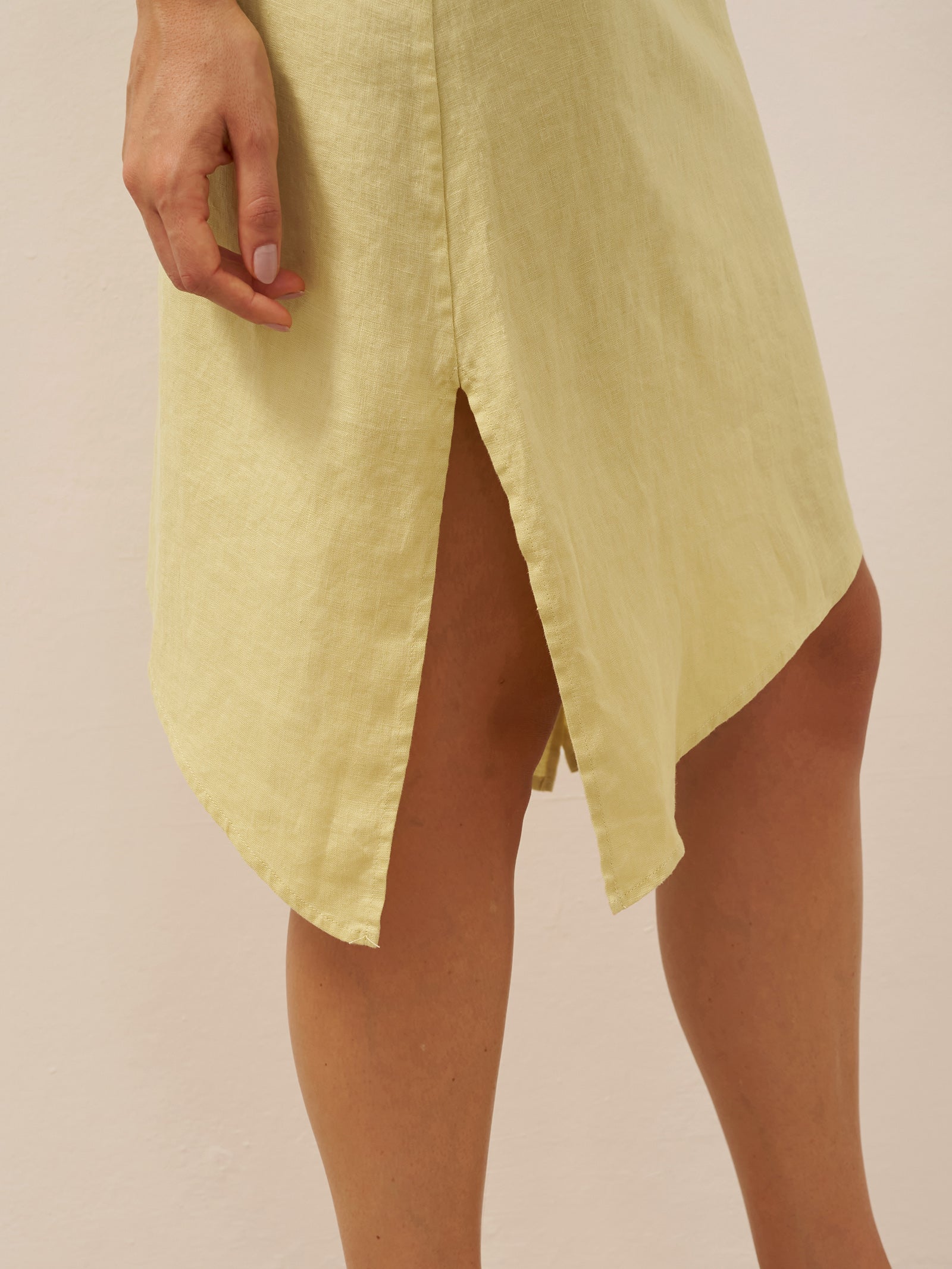 100% Linen Sleeveless Pocket A-Line Mini Dress Luz