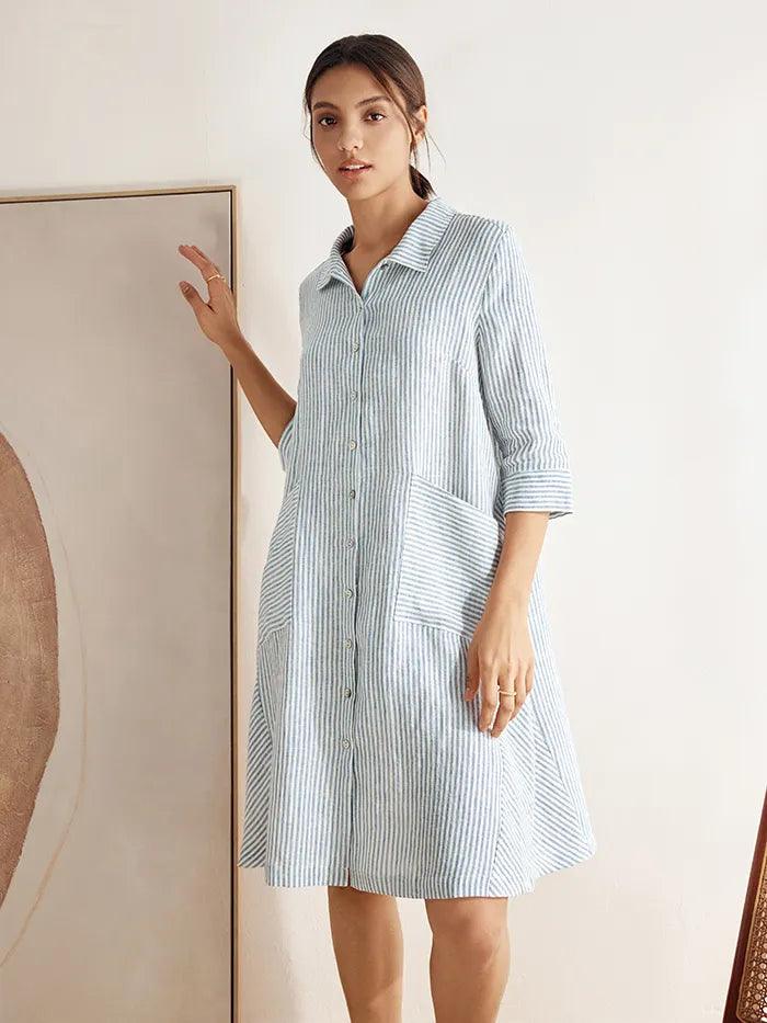 100% Linen Shirt Dress