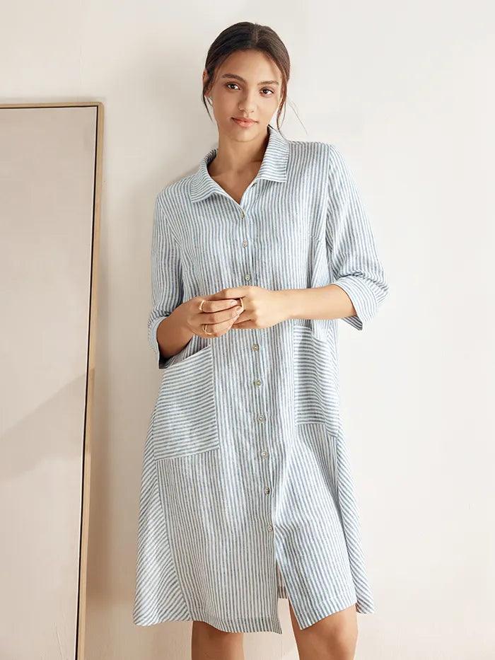 100% Linen Shirt Dress