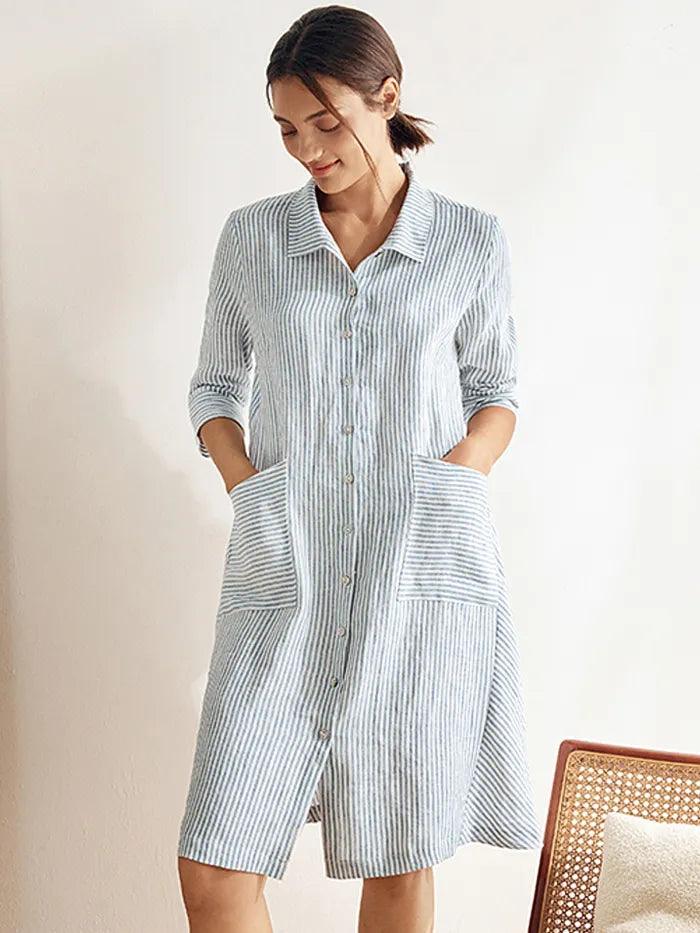 100% Linen Shirt Dress