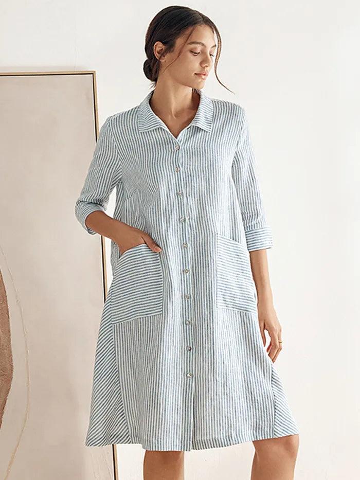 100% Linen Shirt Dress