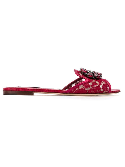 Dolce & Gabbana Rainbow Lace brooch-detail sandals