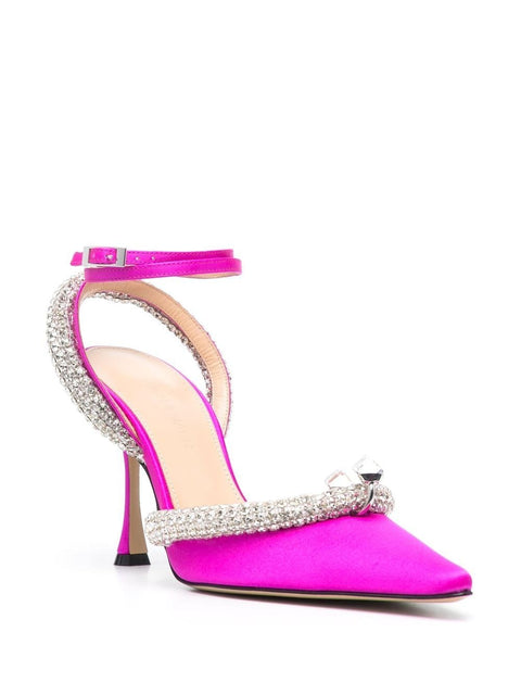 Mach & Mach crystal-embellished slingback pumps