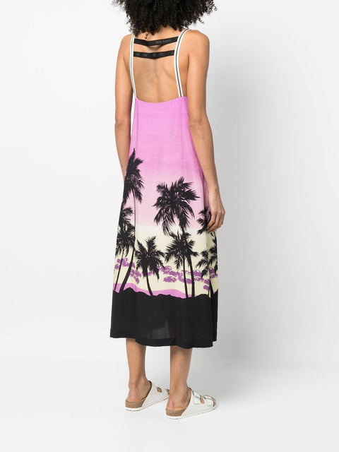 Palm Angels Sunset print midi dress