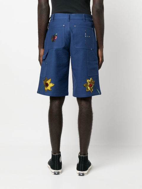Sky High Farm Workwear Embroidered denim shorts