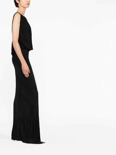 Saint Laurent draped sleeveless jersey dress