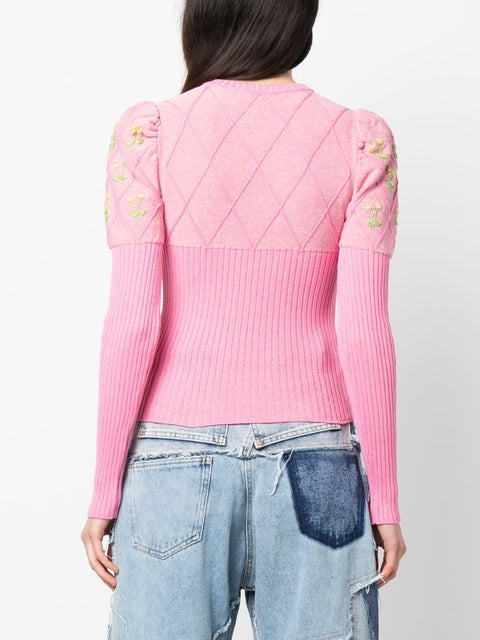 Cormio Embroidered glitter-cotton t-shirt