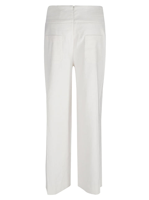 Via Masini 80 Straight leg linen blend trousers