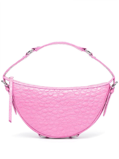 By Far Gib embossed crocodile-effect shoulder bag