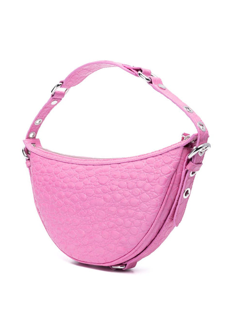 By Far Gib embossed crocodile-effect shoulder bag