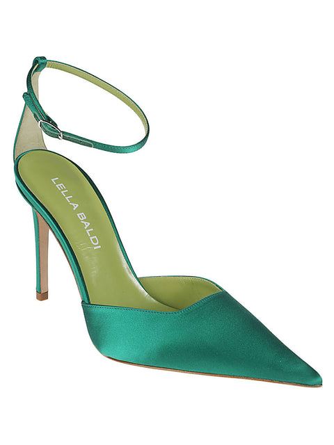 Lella Baldi Green Satin Pumps
