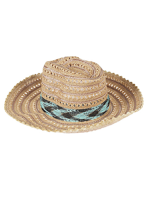 Exquisite J Raffia sombrero hat