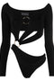 Louisa Ballou Long sleeve cut-out bodysuit
