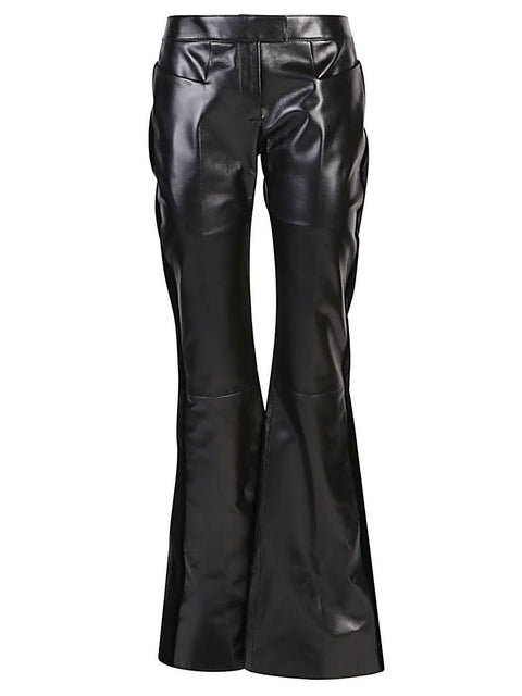 Tom Ford Flared leather and velvet trousers