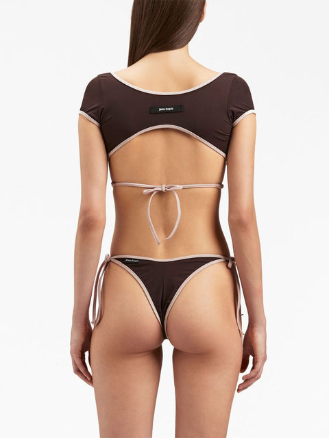Palm Angels Cap-sleeves bikini top