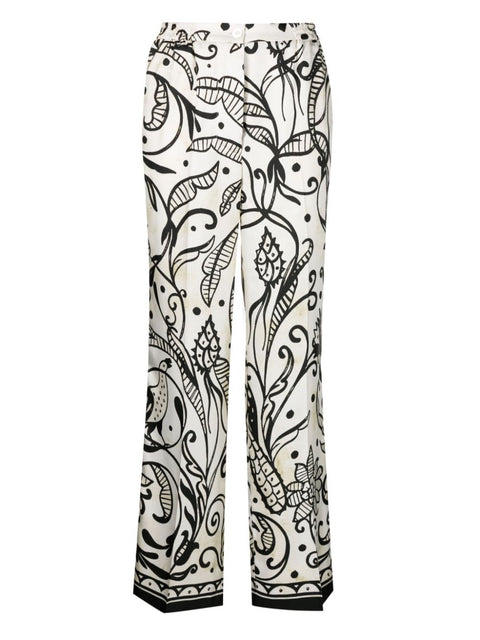 F.R.S . Printed silk trousers