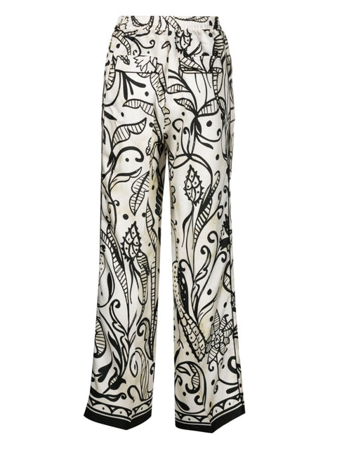 F.R.S . Printed silk trousers