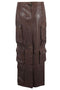Fermas.Club Leather cargo long skirt