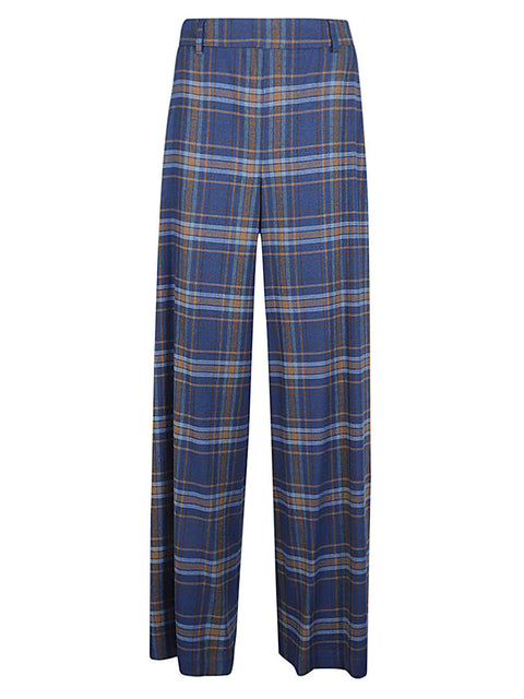 Niu Wide leg checked trousers