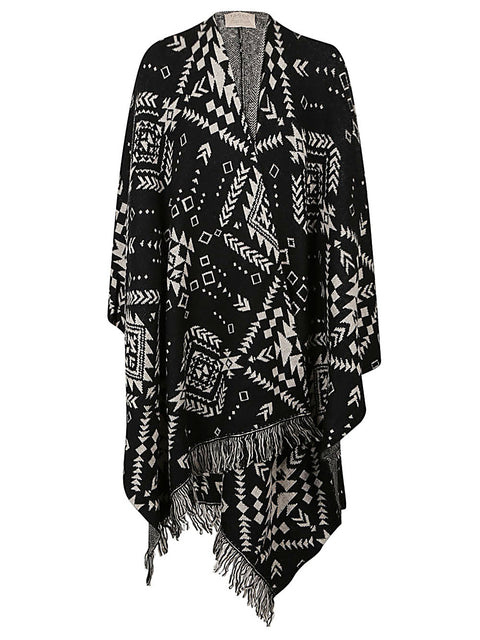 Tooco Ethnic print jacquard cardigan