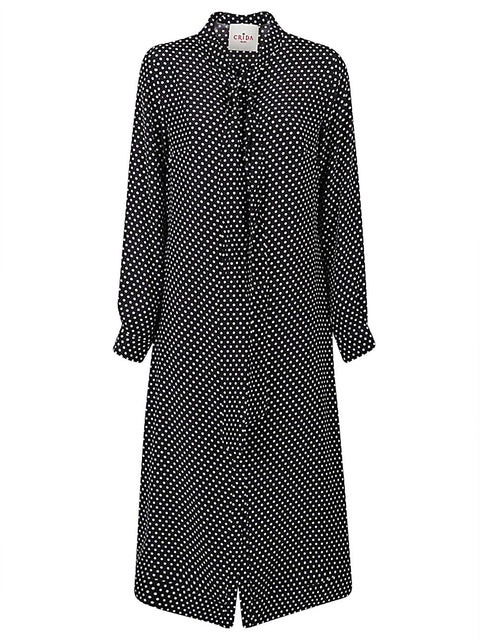 Crida Polka dot silk midi dress