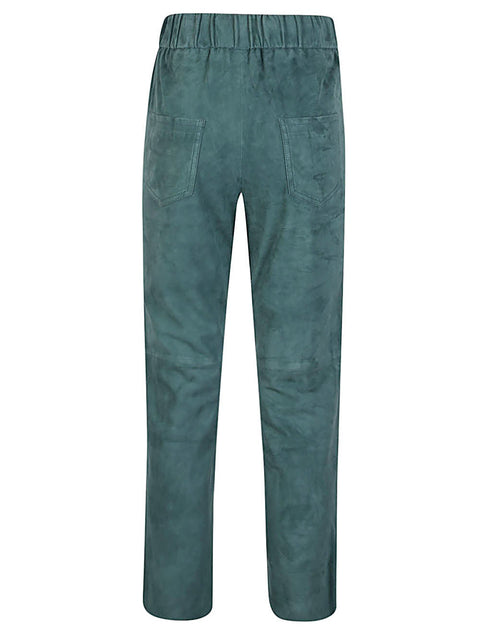 Via Masini 80 Elastic waist suede trousers