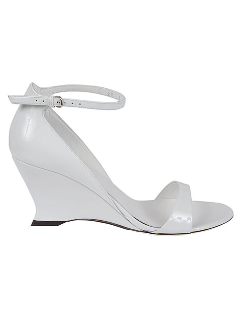 Ferragamo leather adjustable wedge sandals