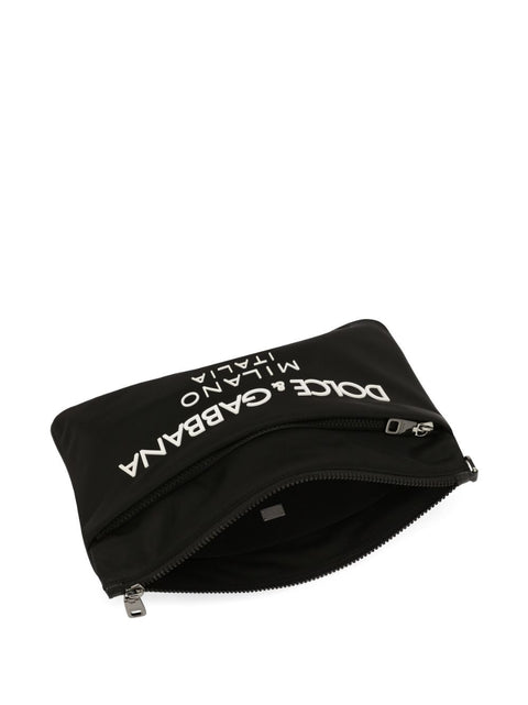 Dolce & Gabbana Nylon pouch with rubberized logo