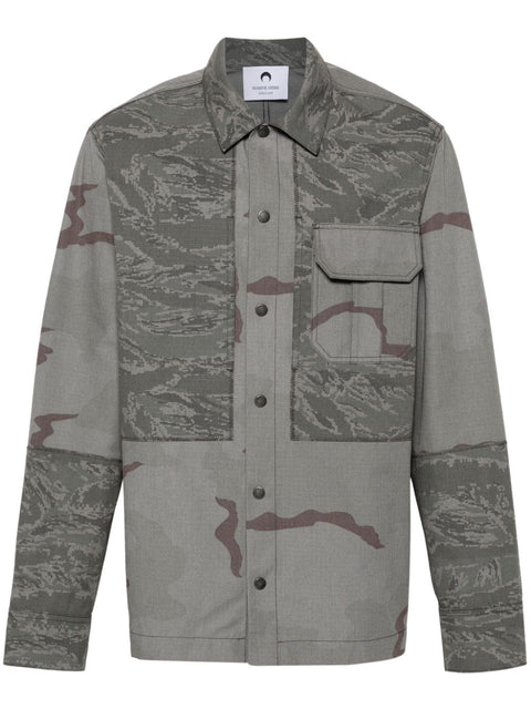 Marine Serre Rispstop classic-collar shirt jacket