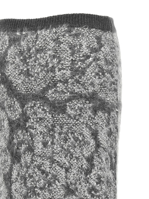 Nude Jacquard Knit Skirt
