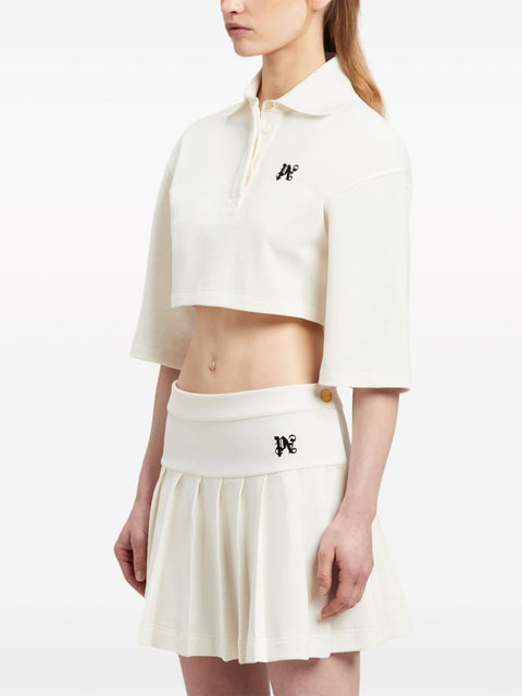 Palm Angels Monogram cropped polo shirt