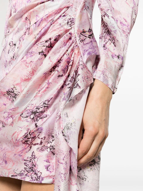Iro Floral print silk short dress
