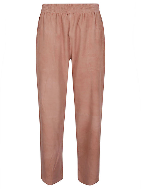 Via Masini 80 Suede leather trousers